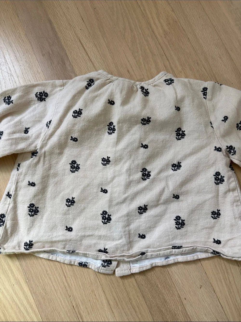 Zara Kids Beige Floral Cotton Set